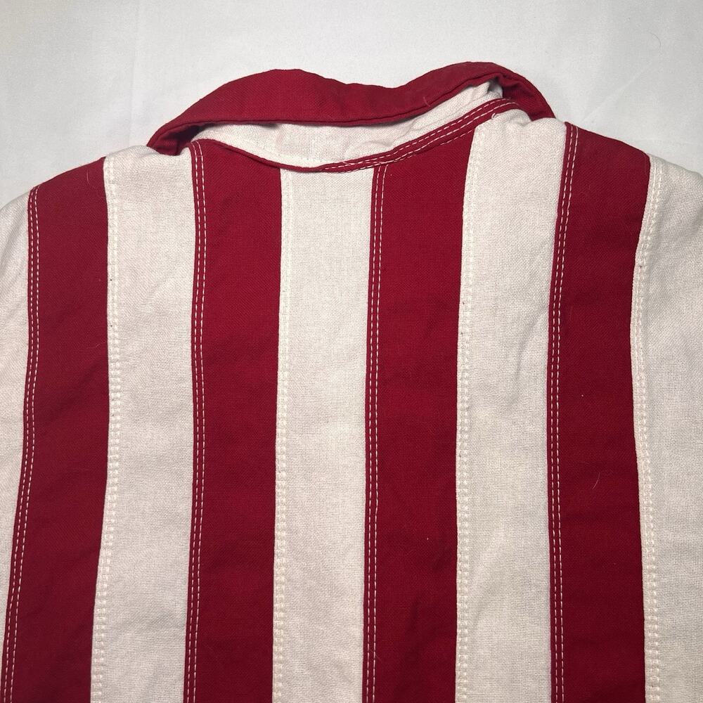 Vintage The Antique Boutique USA Flag Top Size L Stars Stripes Tie Front USA VTG - Picture 6 of 10